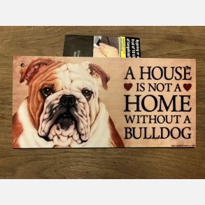 Tr skilt med tekst Bulldog